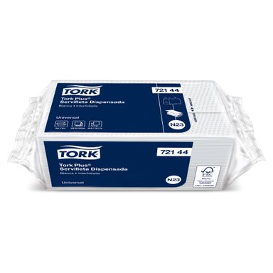 SERVILLETAS TORK PLUS HOJA SIMPLE BLANCA 45 PAQ X 100UN