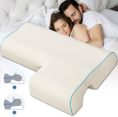 ALMOHADA PERUMASSAGE BLANCO VISCOELASTICA PAREJAS CON FUNDA BAMBOO