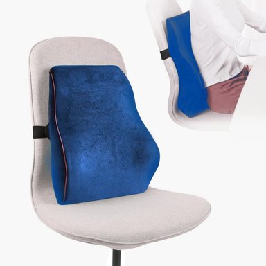 COJIN PERUMASSAGE 30X13CM AZUL LUMBAR VISCOELÁSTICA CON GEL Y FUNDA