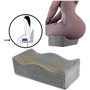 COJIN PERUMASSAGE 42.5X20CM GRIS CLARO AUMENTO GLUTEO (BRAZILIAN BUTT LIFT)