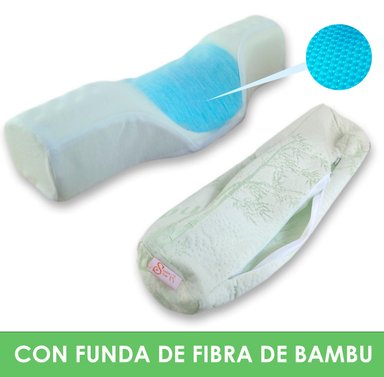 ALMOHADA PERUMASSAGE ERGONÓMICO CERVICAL + ANTIFAZ CON GEL RELAJARSE Y DORMIR 46 X 13.5 CM - 3