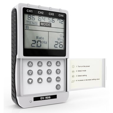 ACCESORIO PERUMASSAGE MULTI STIM EV906 TENS Y EMS DIGITAL DE 4 CANALES Y 8 PARCHES