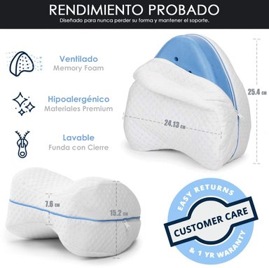 ALMOHADA PERUMASSAGE MODERNO ERGONÓMICA PIERNAS Y RODILLA DORMIR LADO 25 X 16 CM - 5