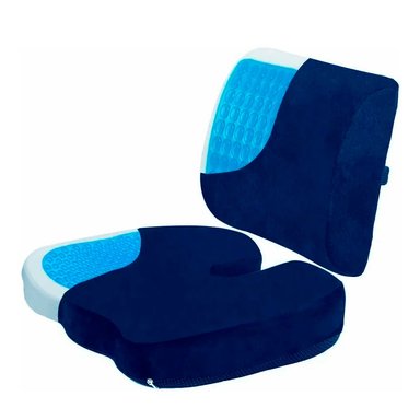 COJÍN DE ASIENTO CON GEL Y ALMOHADA DE SOPORTE LUMBAR COCHE OFICINA