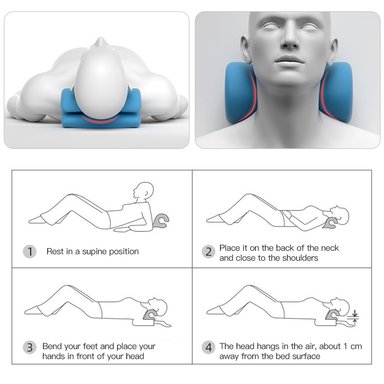 ALMOHADA PERUMASSAGE CELESTE DE TRACCIÓN CERVICAL ESTIRAR CUELLO - 4