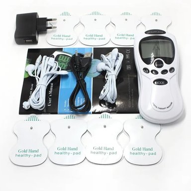 MASAJEADOR PERUMASSAGE ELECTROESTIMULADOR + 8 PARCHES DIGITAL ONDAS TENS GIMNASIA PASIVA - 3