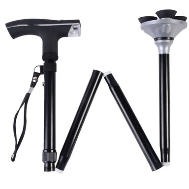 BASTÓN PLEGABLE CON LUZ SEGURIDAD Y VISIBILIDAD ADULTOS