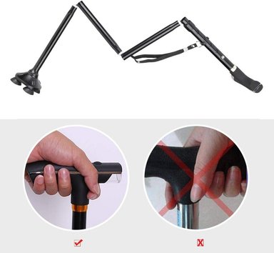 BASTÓN PLEGABLE CON LUZ SEGURIDAD Y VISIBILIDAD ADULTOS - 5