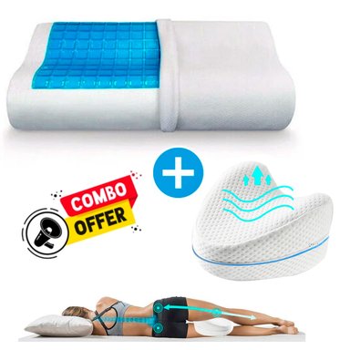 ALMOHADA ORTOPEDICA CON GEL MÁS ALMOHADA PARA RODILLAS - COMBO