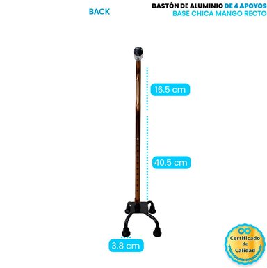 BASTÓN CUATRO PATAS TIPO CISNE -SOPORTE Y EQUILIBRIO COLOR MARRÓN - 5