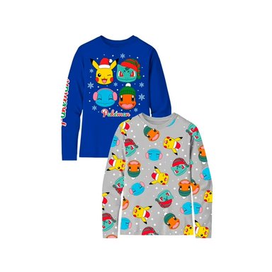 POKEMON SET DE POLOS MANGA LARGA NAVIDAD XL