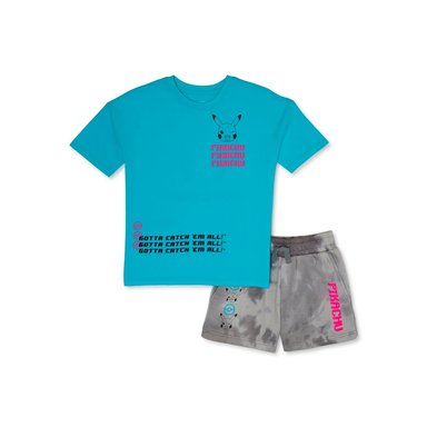 POKEMON CONJUNTO DE POLO Y SHORT UNISEX TALLA M