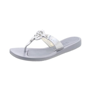 SANDALIA GUESS PARA DAMA SILVER TYANA FLAT TALLA 6 - 1