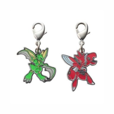 POKEMON CENTER SCYTHER SCIZOR LLAVERO METAL JAPON