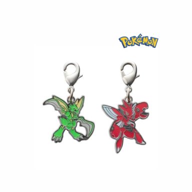 POKEMON CENTER SCYTHER SCIZOR LLAVERO METAL JAPON - 3