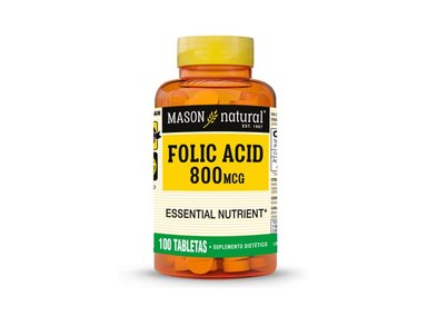 ÁCIDO FÓLICO 800 MCG - MASON NATURAL - (100 TAB)