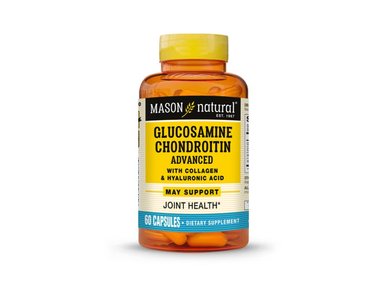 GLUCOSAMINA CONDROITINA ADVANCE CON ÁCIDO HIALURÓNICO Y COLÁGENO HIDROLIZADO - MASON NATURAL - (60 CÁP)