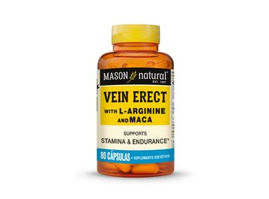 MACA + L-ARGININA: VEIN ERECT - MASON NATURAL - (80 CÁP)
