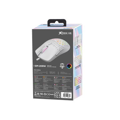 MOUSE GAMER XTRIKE ME GM-209W BLANCO RGB BACKLIT - 6