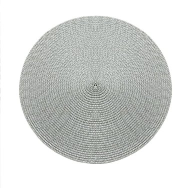 SET INDIVIDUALES BONIKASA 6 PIEZAS TEJIDO REDONDO PLATEADO
