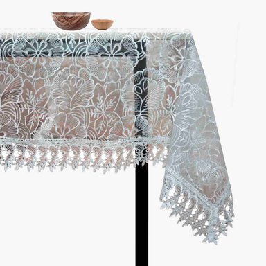 MANTEL BONIKASA RECTANGULAR BORDADO ORGANZA 250 CM BLANCO