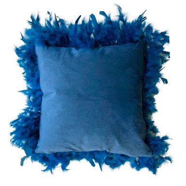 FUNDA COJIN BONIKASA PLUMAS TERCIOPELO 45X45CM TURQUESA