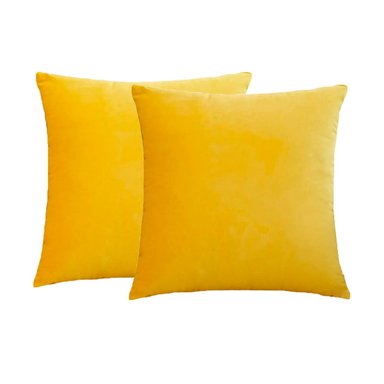 SET FUNDAS COJIN BONIKASA TERCIOPELO 43CM AMARILLO X2