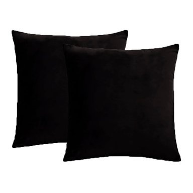 SET FUNDAS COJIN BONIKASA TERCIOPELO 43CM NEGRO X2