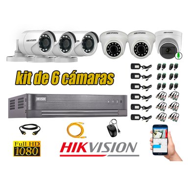 CÁMARAS SEGURIDAD HIKVISION KIT 6 FULL HD OFERTA | 1 CAMARA MICROFONO