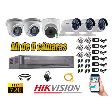 CÁMARAS SEGURIDAD HIKVISION KIT 6 HD 720P OFERTA | 1 CAMARA MICROFONO