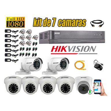 CÁMARAS SEGURIDAD HIKVISION KIT 7 FULL HD OFERTA | 1 CAMARA MICROFONO