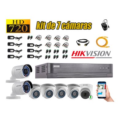 CÁMARAS SEGURIDAD HIKVISION KIT 7 HD 720P OFERTA | 1 CAMARA MICROFONO