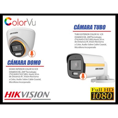 KIT 4 CÁMARA SEGURIDAD HIKVISION FULL HD COLORVU VISION COLOR 2 TB - 4