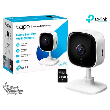 CÁMARA SEGURIDAD TP-LINK WI FI TAPO C100 1080P INTERIOR + SD 64 GB