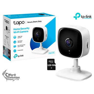 CÁMARA SEGURIDAD TP-LINK WI FI TAPO C100 1080P INTERIOR + SD 128 GB