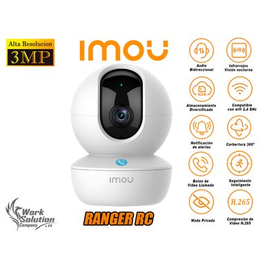 CÁMARA SEGURIDAD IMOU WI-FI RANGER RC GIRA 360º 3MP INTELIGENTE AUDIO BIDIRECCIONAL