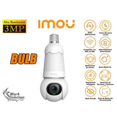 CÁMARA SEGURIDAD IMOU FOCO WI-FI BULB CAM 3MP 360º NOCHE COLOR