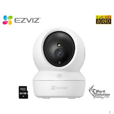 CÁMARA WIFI EZVIZ H6C 1080P WIFI FULL HD GIRA 360° BOTON LLAMADA + MICRO SD 64 GB