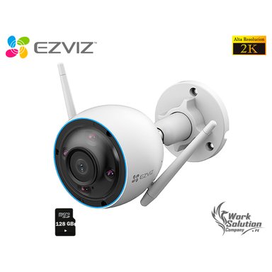 CÁMARA SEGURIDAD EZVIZ H3 2K 3MP WIFI INALÁMBRICA EXTERIOR + SD 128 GB