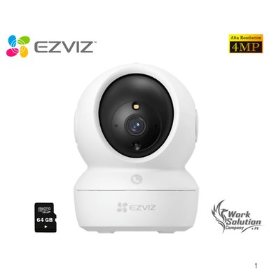 CÁMARA WIFI EZVIZ H6C PRO 4MP INALÁMBRICA GIRATORIA 360° + MICRO SD 64 GB