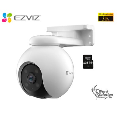 CÁMARA SEGURIDAD EZVIZ WIFI H8 PRO 3K 360° SMART + MICRO SD 128 GB