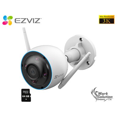 CÁMARA SEGURIDAD EZVIZ H3 3K 5MP WIFI INALÁMBRICA EXTERIOR + SD 64 GB