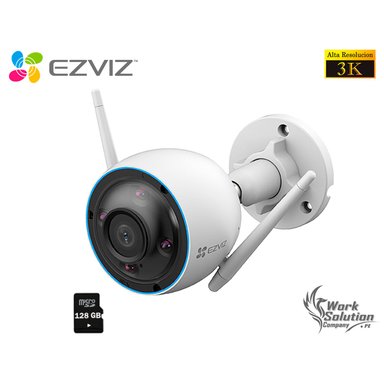 CÁMARA SEGURIDAD EZVIZ H3 3K 5MP WIFI INALÁMBRICA EXTERIOR + SD 128 GB