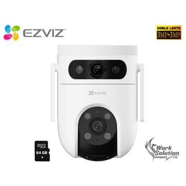 CÁMARA SEGURIDAD EZVIZ H9C DUAL 2K 3MP + 3MP AUDIO 2VÍAS DETECCIÓN IA VISIÓN NOCHE ALARMA 64GB