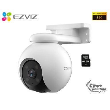 CÁMARA SEGURIDAD EZVIZ WIFI H8 PRO 3K 360° SMART + MICRO SD 64 GB