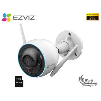 CÁMARA SEGURIDAD EZVIZ H3 2K 3MP WIFI INALÁMBRICA EXTERIOR + SD 64 GB