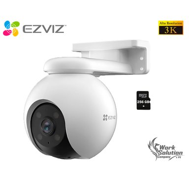 CÁMARA SEGURIDAD EZVIZ WIFI H8 PRO 3K 360° SMART + MICRO SD 256 GB