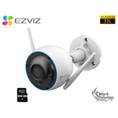 CÁMARA SEGURIDAD EZVIZ H3 3K 5MP WIFI INALÁMBRICA EXTERIOR + SD 256 GB