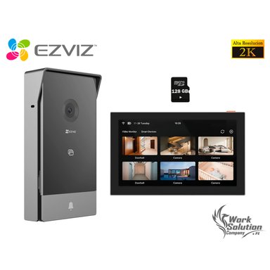 VIDEOPORTERO DOMÉSTICO EZVIZ INTELIGENTE HP7 2K EXTERIOR + SD 128GB