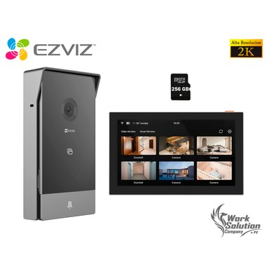 VIDEOPORTERO DOMÉSTICO EZVIZ INTELIGENTE HP7 2K EXTERIOR + SD 256GB